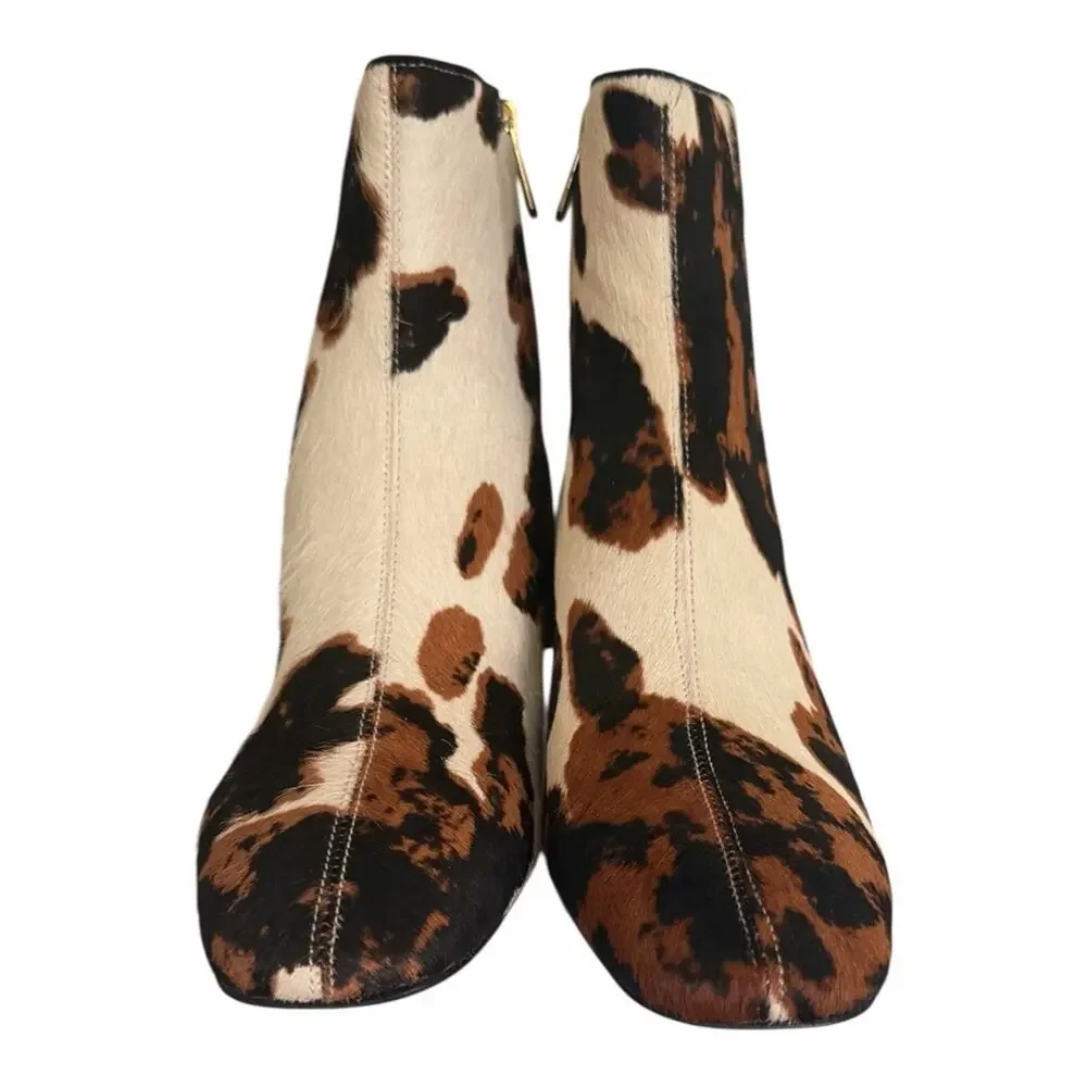 Sam Edelman PAIGE Calf Hair Cow Print Ankle Booties NIB Size 8.5